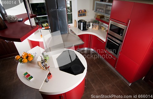 Image of Red modern kitchen