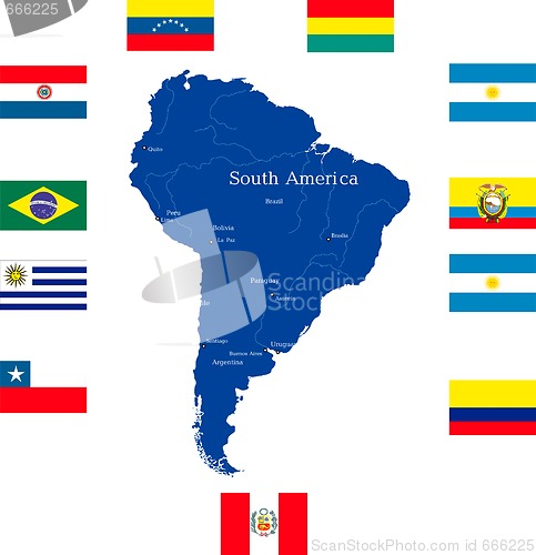 Image of Map of south america