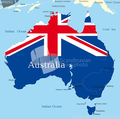 Image of map of australian continent