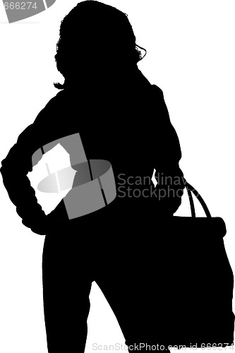 Image of Shopping posing girl 