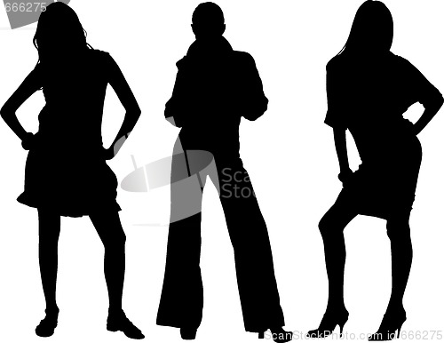 Image of Three sexy girls vectors