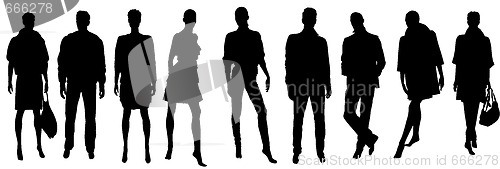 Image of Vector people silhouettes