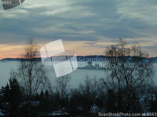 Image of Buildings in fog