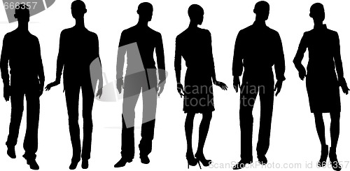 Image of Vector people silhouettes
