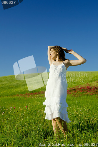 Image of Young woman relaxing