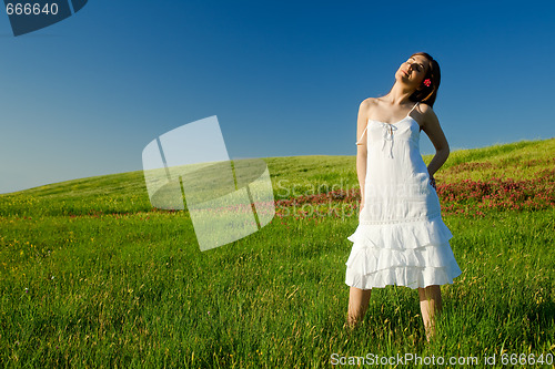 Image of Young woman relaxing