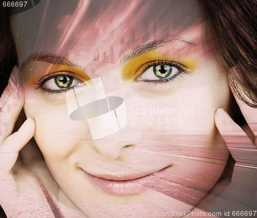Image of Woman with green eyes