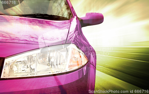 Image of Pink Sport Car - Front side