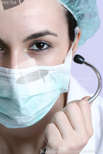 Image of Young doctor with stethoscope.