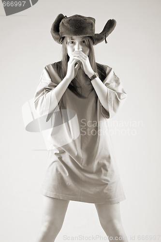 Image of woman in funny hat