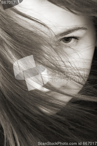 Image of young woman close-up portrait