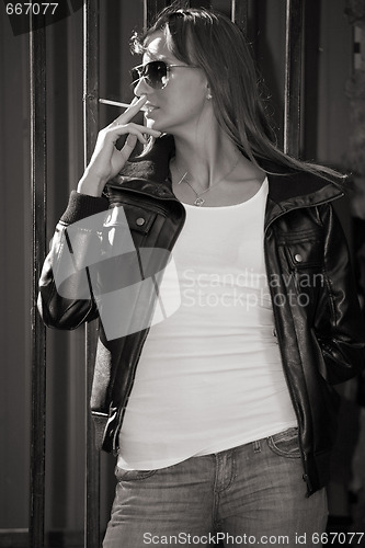 Image of beautiful smoking girl
