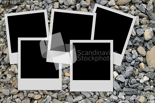 Image of Photo frames on stones background