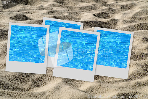 Image of Set of pictures on sand