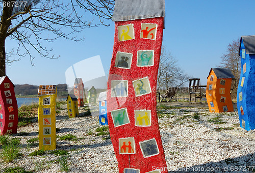 Image of Mini town art installation