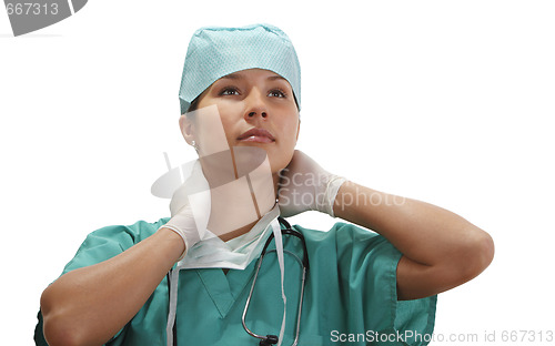 Image of Tired female doctor