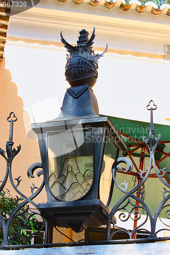 Image of metal street lamp at Lisbon