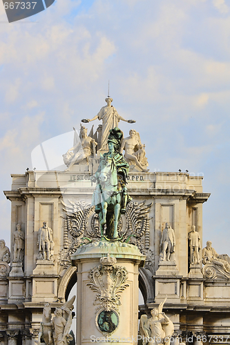 Image of the statue of king Jose I praca do comercio lisbon
