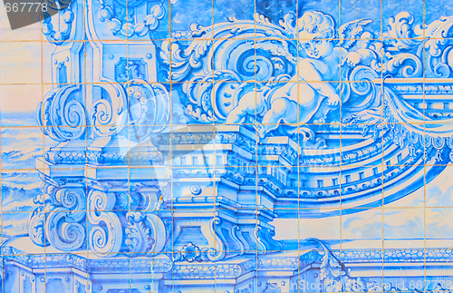 Image of Vintage tiles from Lisbon, Portugal.