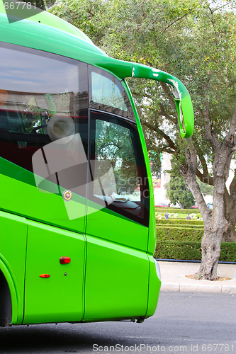 Image of Closeup of tourist bus