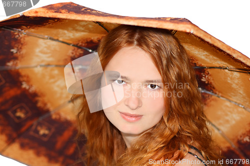 Image of Girl under umbrella