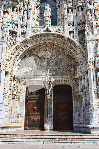 Image of  Jeronimos Monastery in Belem quarter, Lisbon, Portugal.