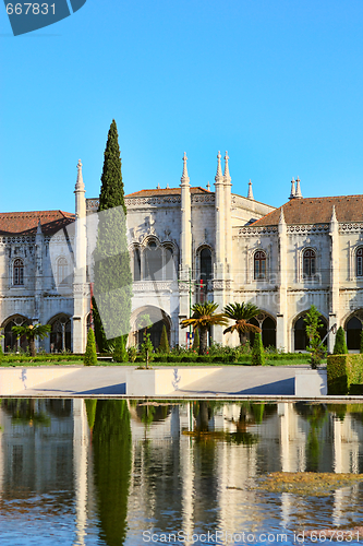 Image of  Jeronimos Monastery in Belem quarter, Lisbon, Portugal.