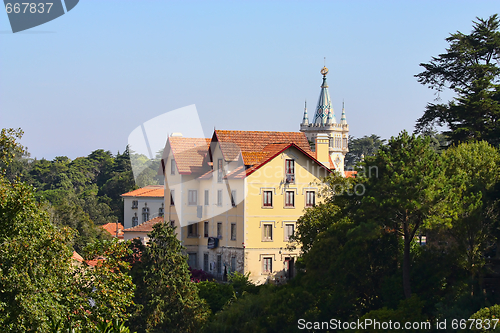 Image of  baroque tower castle of sintra's city hall