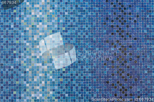 Image of Blue colored mosaic squares