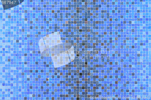 Image of Blue colored mosaic squares