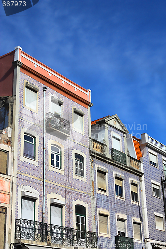 Image of traditional and residential building in Lisbon