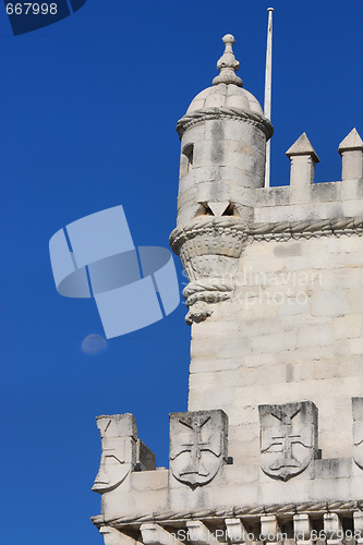 Image of detail from belem tower, lisbon, portugal