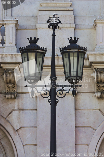 Image of Typical metal street lamp at Lisbon