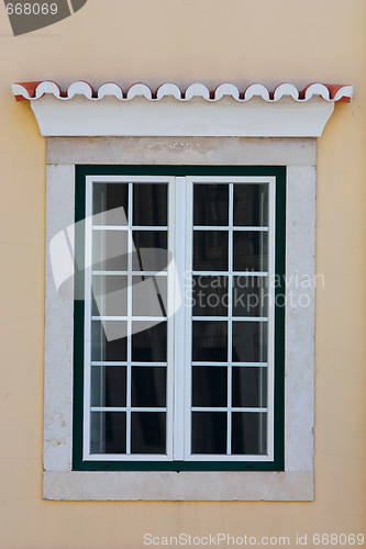 Image of Old window of traditional fisherman houses of Lisbon, Portugal