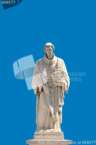 Image of Statue on blue background