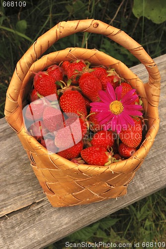 Image of basket of the strawberries