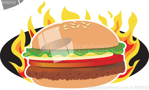 Image of Flaming Hamburger