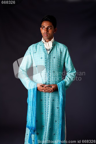 Image of Indian groom wearing a Dhoti