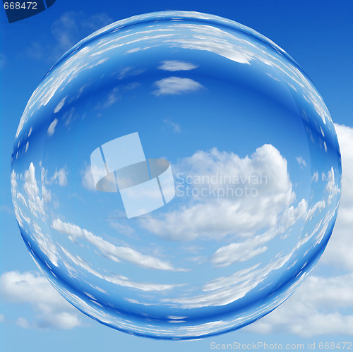 Image of blue sky orb ball bubble