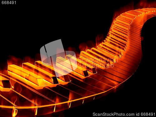 Image of keyboard on fire