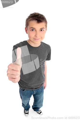 Image of Boy thumbs up sign