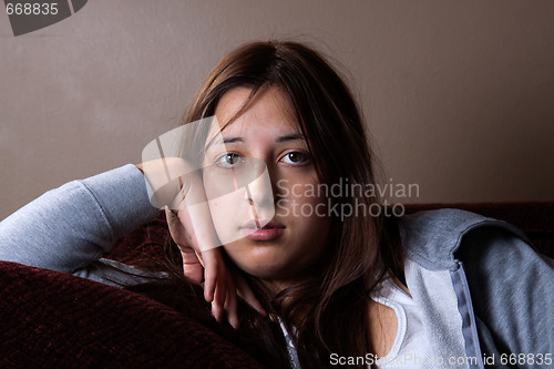 Image of Depressed teen age girl