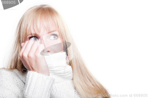 Image of Beautiful caucasian winter woman