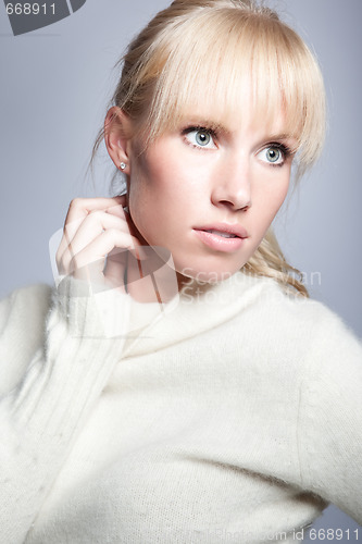 Image of Beautiful caucasian winter woman