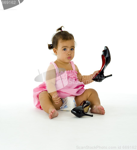 Image of girl with high heels shoes