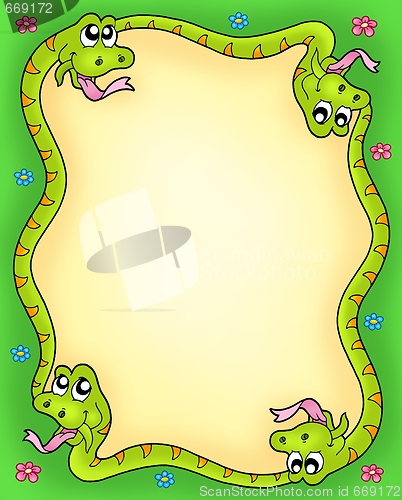 Image of Snake frame with flowers 3