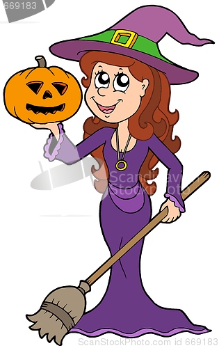 Image of Halloween girl wizard