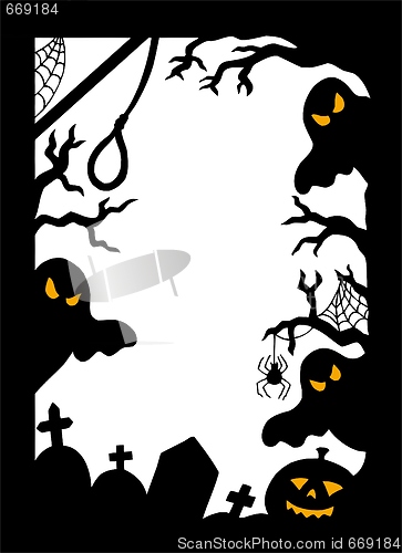 Image of Halloween silhouette frame