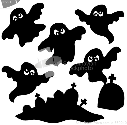 Image of Scary ghosts silhouettes collection