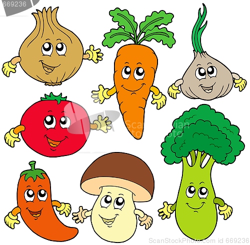 Image of Cute cartoon vegetable collection